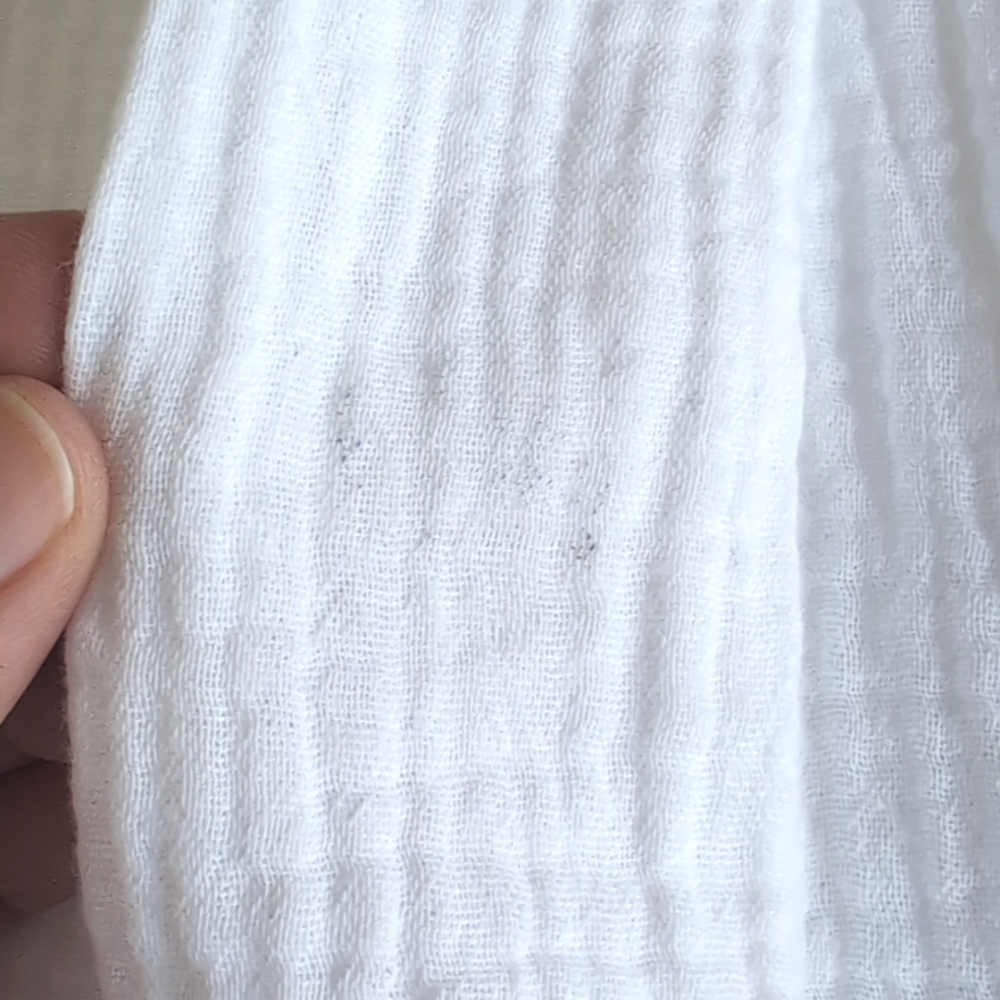 Talbots White 100% Cotton Gauze Long Sleeved Button Up Top Women's Size 1X - Picture 10 of 11
